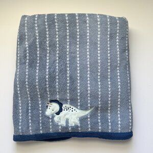 Parents Choice Blue Dinosaur Arrow Stripe Polyester Baby Blanket Plush Soft